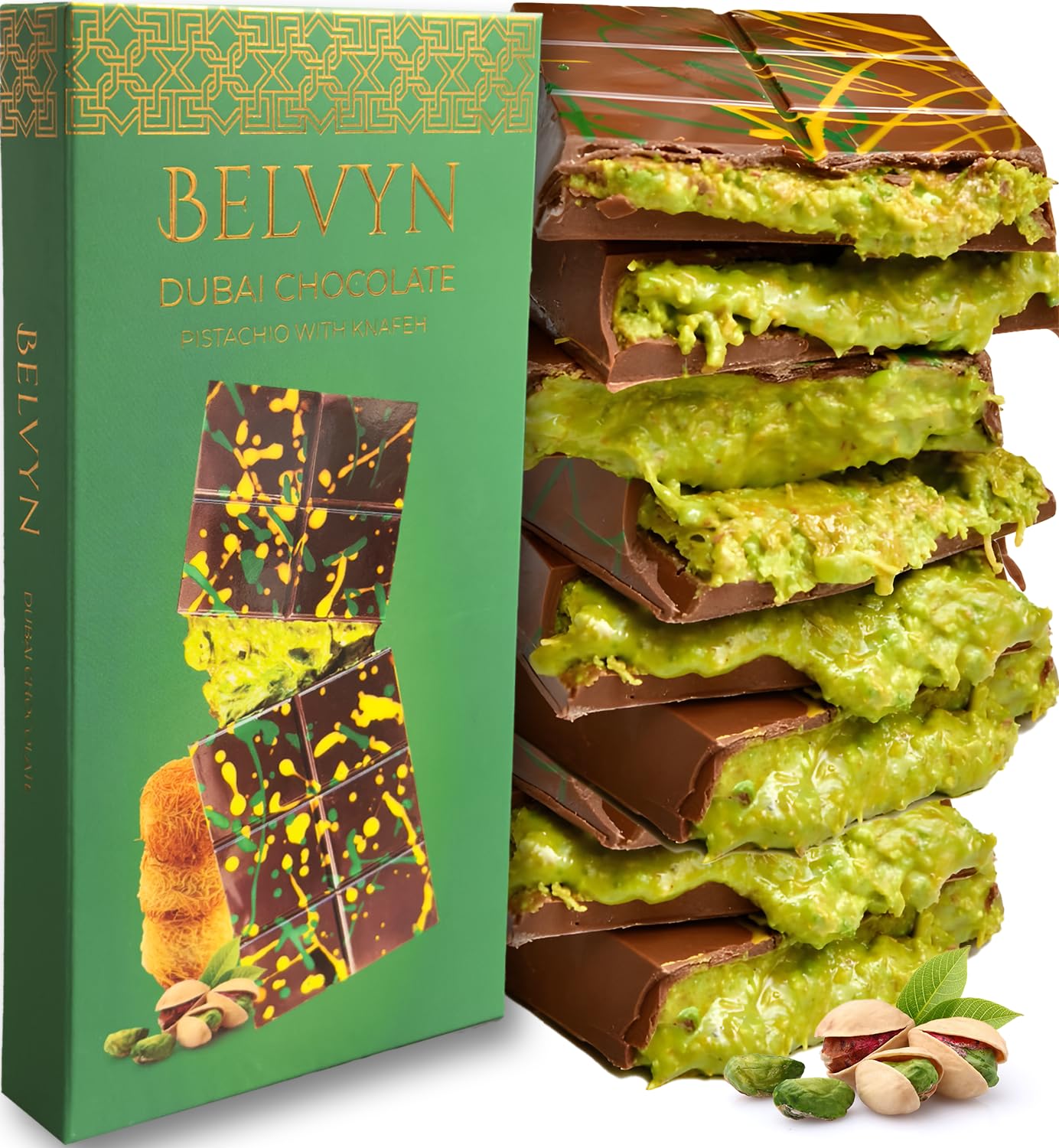 Dubai Chocolate Bar Pistachio Knafeh/Kataifi Deluxe 7 oz Bar